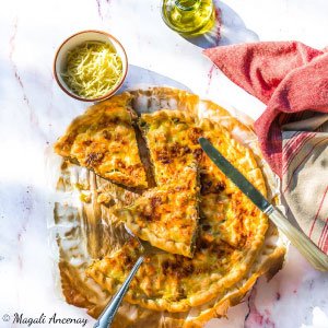 Quiche poireaux-saumon à l'huile d'olive