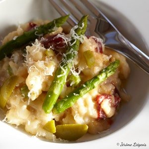 Risotto aux asperges et chorizo
