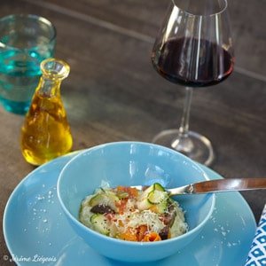 Risotto aux légumes croquants et olives
