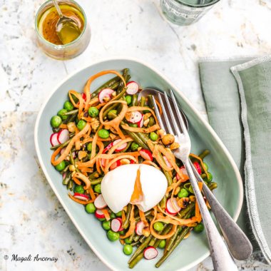 Salade de haricots, petits pois, radis & cie