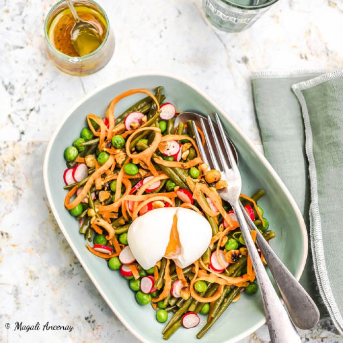 Salade de haricots, petits pois, radis & cie