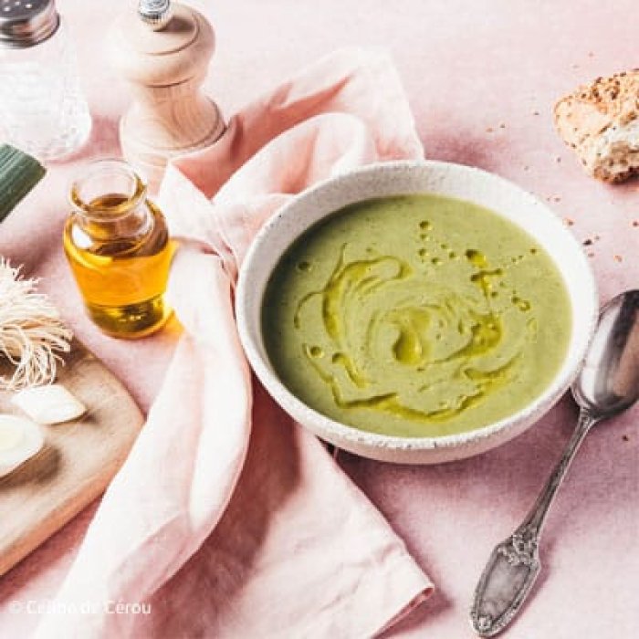 Soupe de poireaux à l'huile d'olive