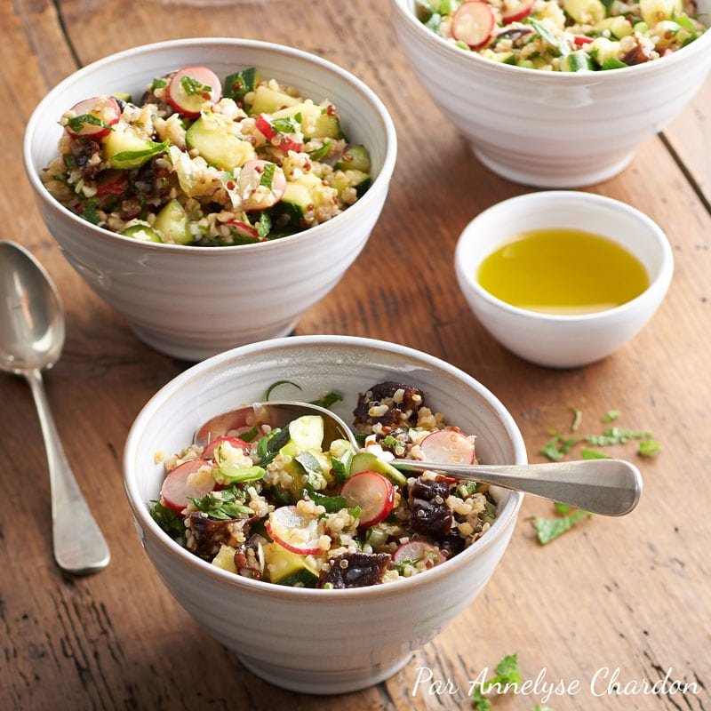 Taboulé courgettes et pruneaux