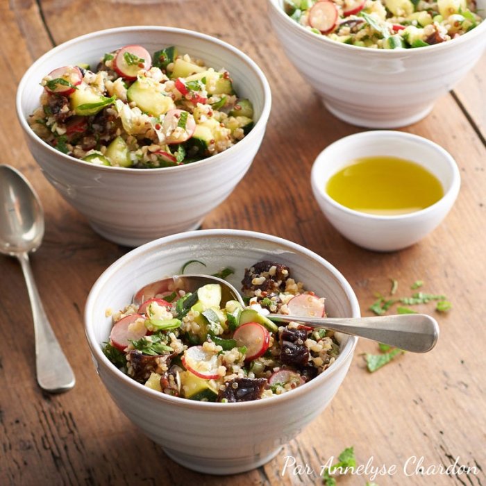 Taboulé courgettes et pruneaux