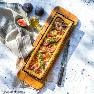 Tarte figue-chèvre-romarin à l'huile d'olive