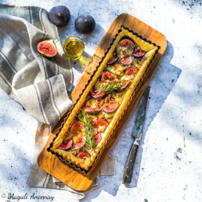 Tarte figue-chèvre-romarin à l'huile d'olive