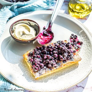 Tarte gaufre aux myrtilles