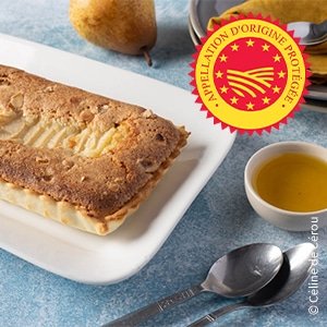 Tarte poire – noisette – huile d’olive de Nice AOP