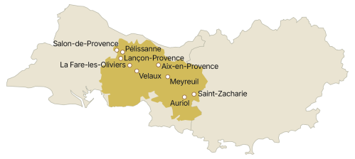 Carte zone Aix-en-Provence AOP