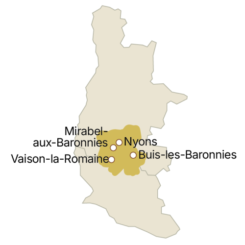 Carte zone Nyons AOP